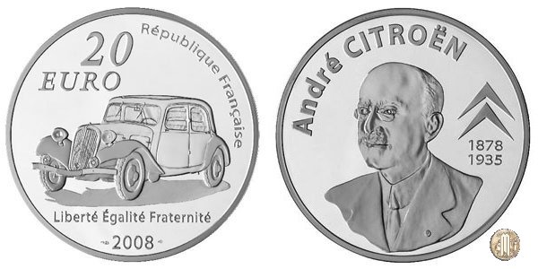 20 Euro 2008 Grandi Industriali - André Citroën 2008 (Parigi)