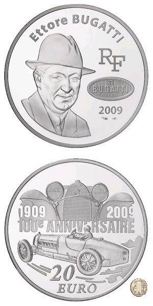 20 Euro 2009 Grandi Industriali - Ettore Bugatti 2009 (Parigi)