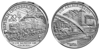 20 Euro 2009 L'Elettrificazione della Ferrovia/La Ferrovia dell'Arlberg 2009 (Vienna)