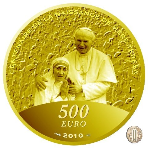 500 Euro 2010 Le Grandi Cause - Centenario della nascita di Madre Teresa 2010 (Parigi)