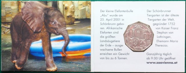 5 Euro 2002 250° Anniversario dello Zoo Schönbrunn di Vienna 2002 (Vienna)