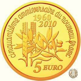 5 Euro 2010 La Seminatrice - 50° anniversario del nuovo Franco 2010 (Parigi)