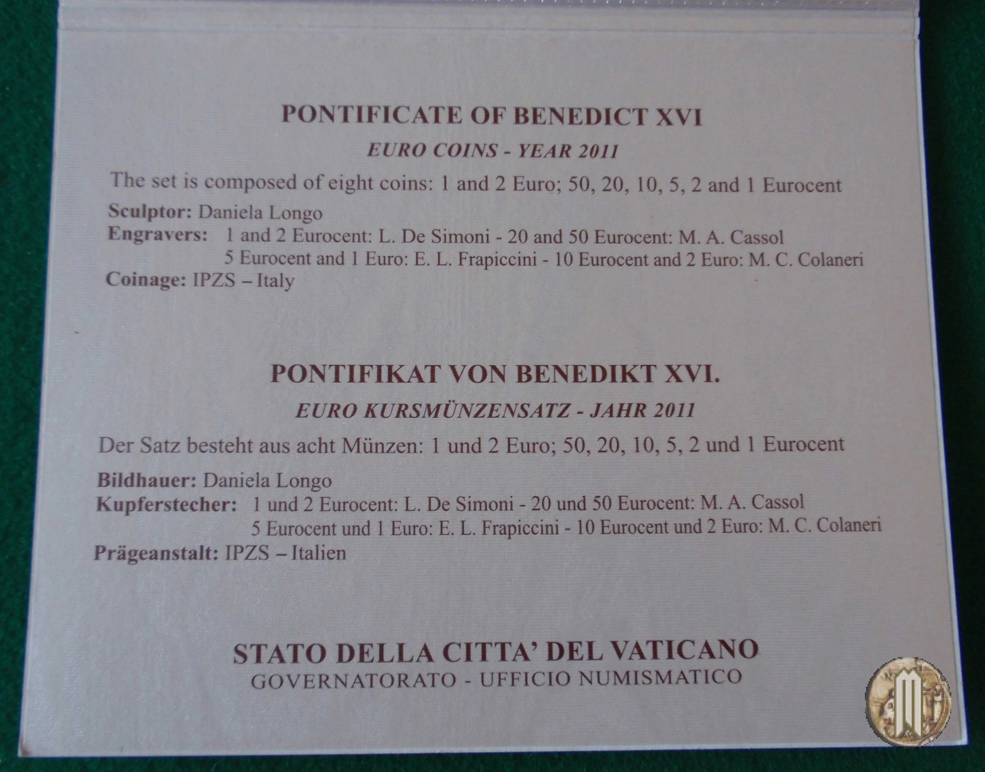 Vaticano 2011 Fdc 2011 (Roma)