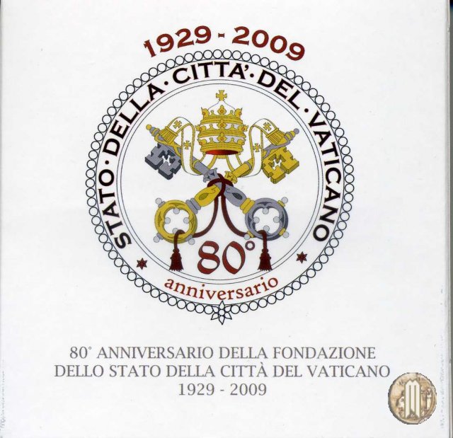 10 Euro 2009 80° Anniv. Fondaz. Stato Città del Vaticano 2009 (Roma)