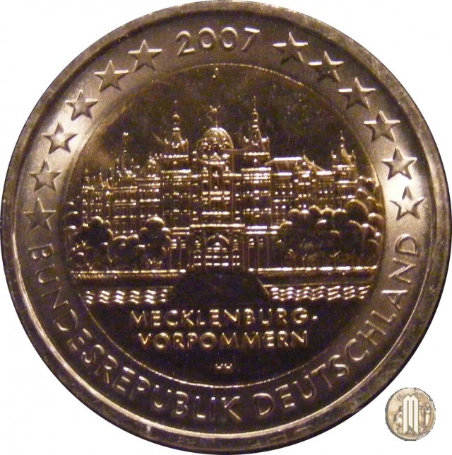 2 Euro 2007 Mecklenburg-Vorpommern: Schweriner Schloss 2007 (Amburgo)