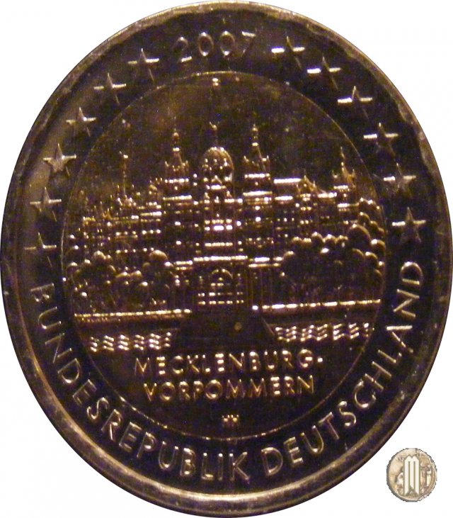 2 Euro 2007 Mecklenburg-Vorpommern: Schweriner Schloss 2007 (Stoccarda)