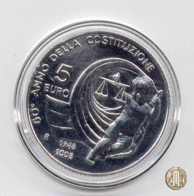 5 Euro 2008 60° Ann. Costituzione Italiana 2008 (Roma)