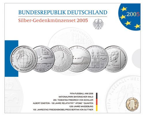 Set Commemorative in Argento 2005 2005 (Amburgo:Berlino:Karlsruhe:Monaco:Stoccarda)