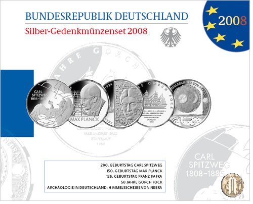 Set Commemorative in Argento 2008 2008 (Amburgo:Berlino:Karlsruhe:Monaco:Stoccarda)