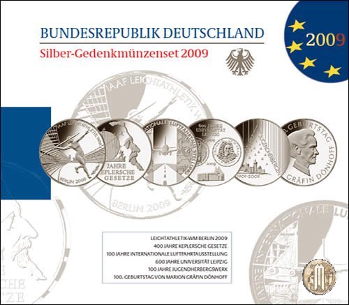 Set Commemorative in Argento 2009 2009 (Amburgo:Berlino:Karlsruhe:Monaco:Stoccarda)