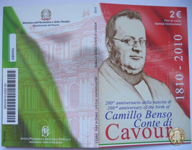 2 Euro 2010 200° Anniversario della Nascita di Cavour 2010 (Roma)