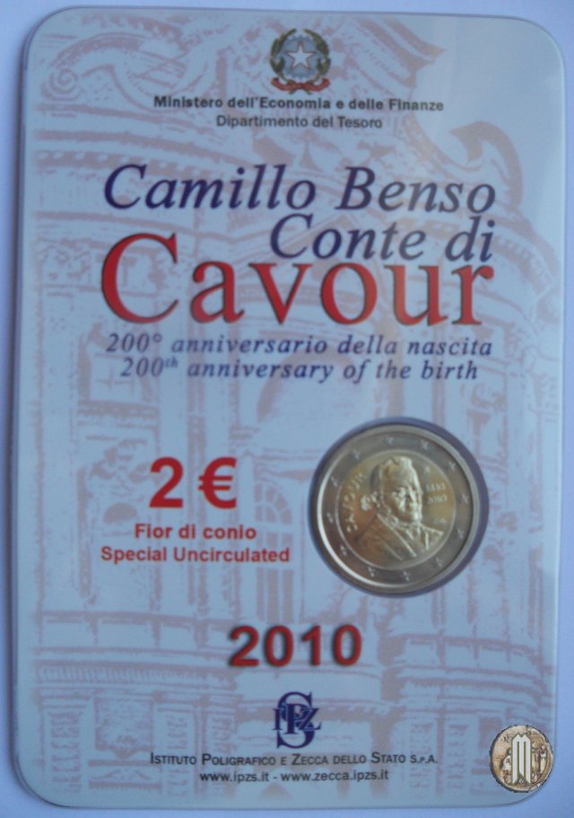 2 Euro 2010 200° Anniversario della Nascita di Cavour 2010 (Roma)