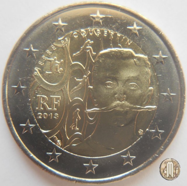 2 Euro 2013 150° anniv. nascita Pierre de Coubertin 2013 (Parigi)