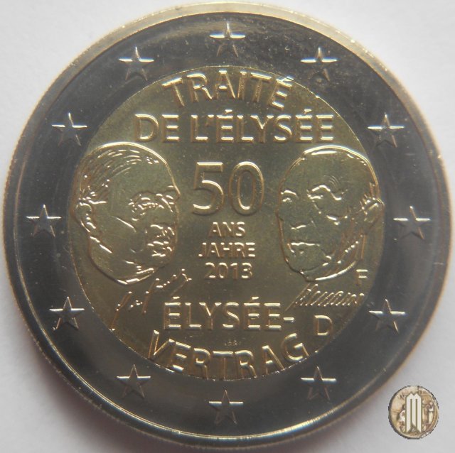 2 Euro 2013 50° anniv. Trattato dellEliseo 2013 (Stoccarda)