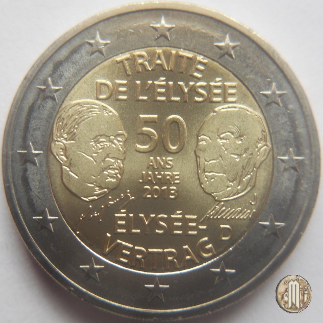 2 Euro 2013 50° anniv. Trattato dellEliseo 2013 (Amburgo)