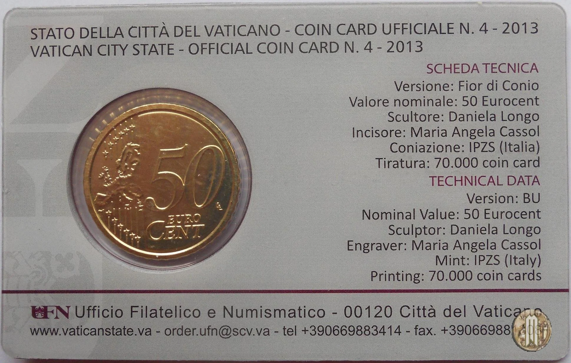 50 centesimi di Euro 2013 (Roma)