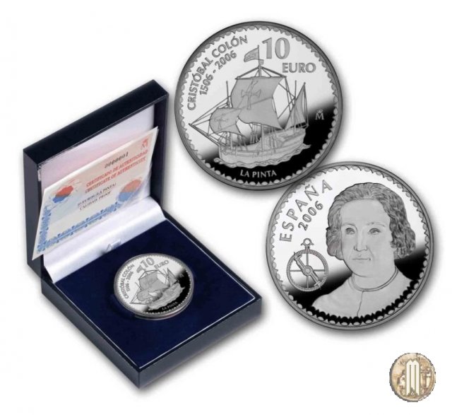 10 Euro 2006 V Centenario di Cristoforo Colombo - La Pinta 2006 (Madrid)