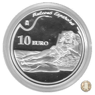 10 Euro 2010 Pittori Spagnoli III Serie - Goya - <i>La maja vestida</i> 2010 (Madrid)