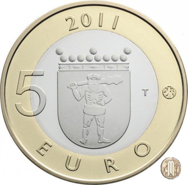 5 Euro 2011 Lapponia - Le Monete delle Provincie Storiche della Finlandia 2011 (Vantaa)