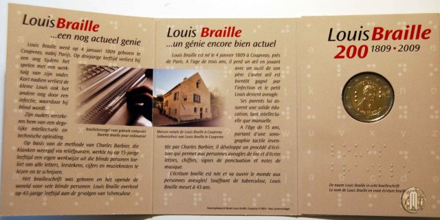 2 Euro 2009 200° anniversario della nascita di Louis Braille 2009 (Bruxelles)