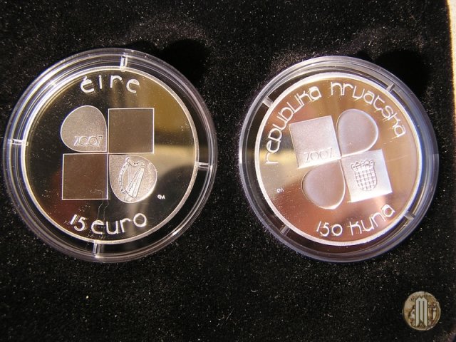 15 Euro 2007 Ivan Mestrovic Variante con 150 Kuna 2007 (Dublino) 15 Euro 2007 Ivan Mestrovic Variante con 150 Kuna 2007 (Dublino)