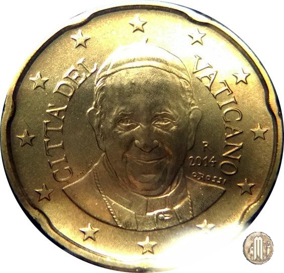 PONTIFICATO DI PAPA FRANCESCO - MONETA COMMEMORATIVA 2 EURO FONDO SPECCHIO